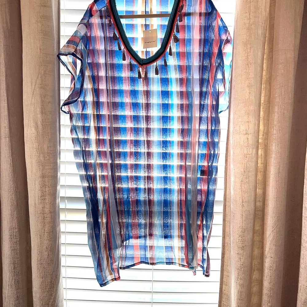 Striped Multicolor Swim Coverup NWT One Size